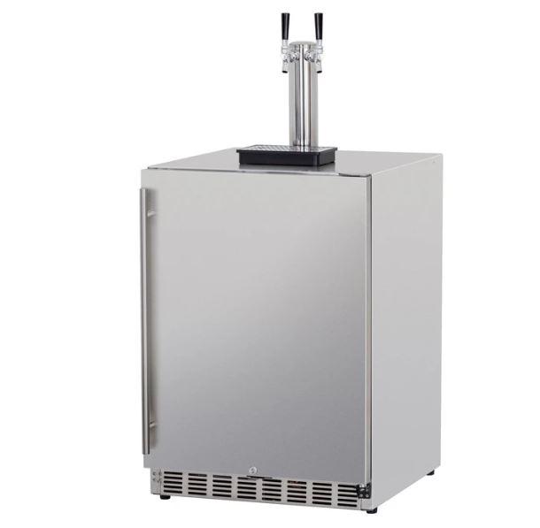 RCS Dual Tap Stainless Kegerator-UL Rated for Outdoors