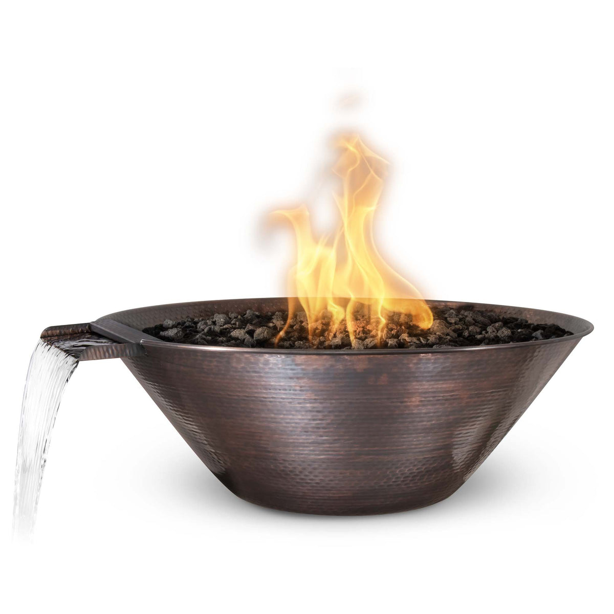 The Outdoor Plus 31" Remi Hammered Copper Fire &amp; Water Bowl