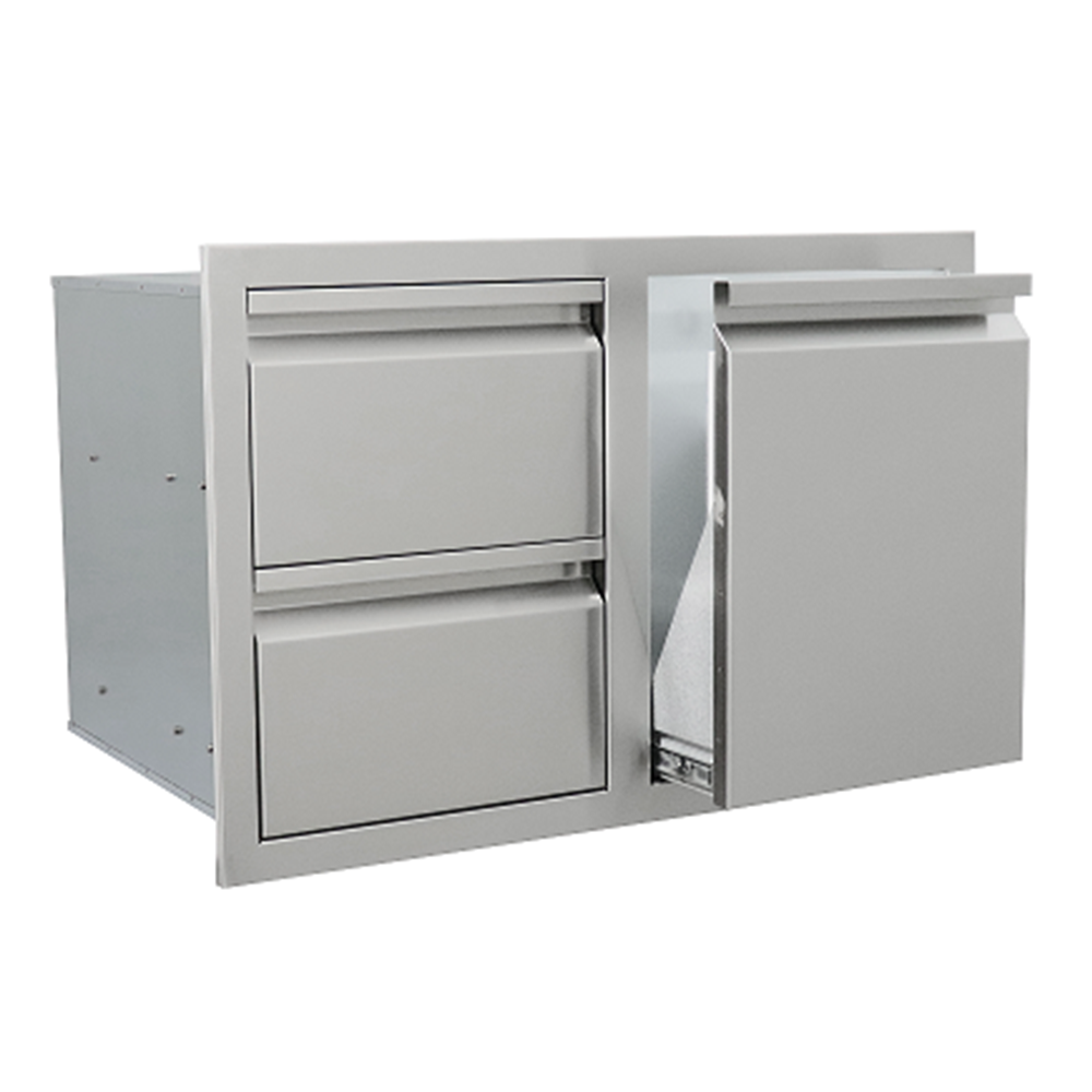 RCS - RCS Valiant Stainless Enclosed Double Storage Drawer and Liquid Propane Storage