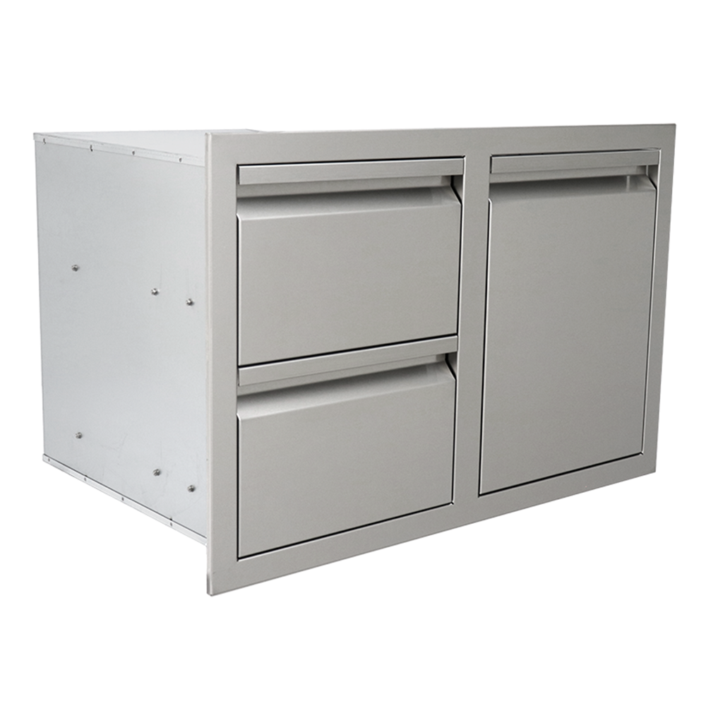 RCS - RCS Valiant Stainless Enclosed Double Storage Drawer and Liquid Propane Storage