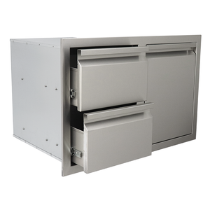 RCS - RCS Valiant Stainless Enclosed Double Storage Drawer and Liquid Propane Storage