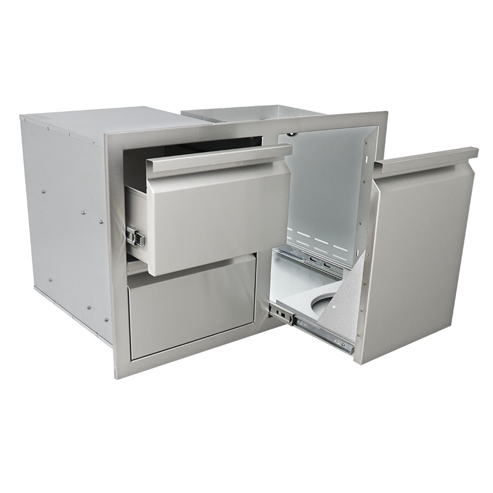 RCS - RCS Valiant Stainless Enclosed Double Storage Drawer and Liquid Propane Storage