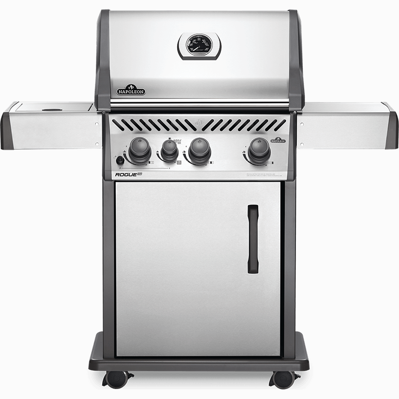Napoleon ROGUE XT 425 SIB - Full grill view stainless steel with infrared side burner