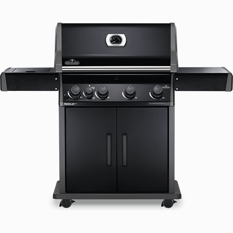 Napoleon ROGUE XT 525 SIB - Full grill view black finish with infrared side burner