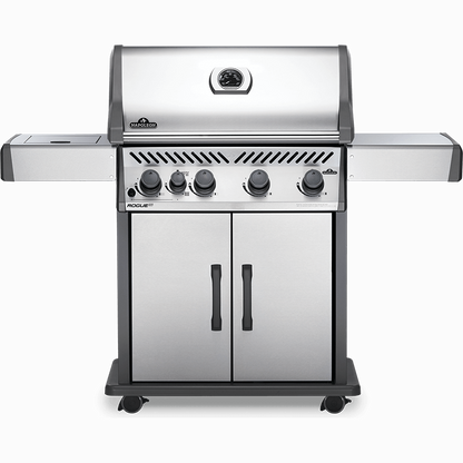Napoleon ROGUE XT 525 SIB - Full grill view stainless steel with infrared side burner