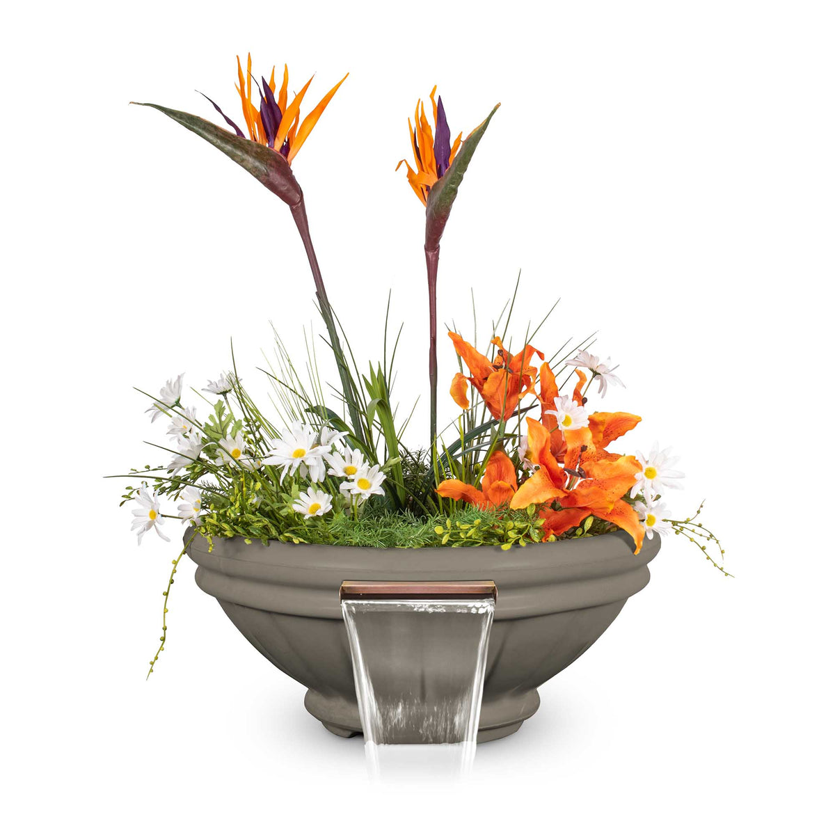 The Outdoor Plus 36" Roma GFRC Concrete Planter & Water Bowl