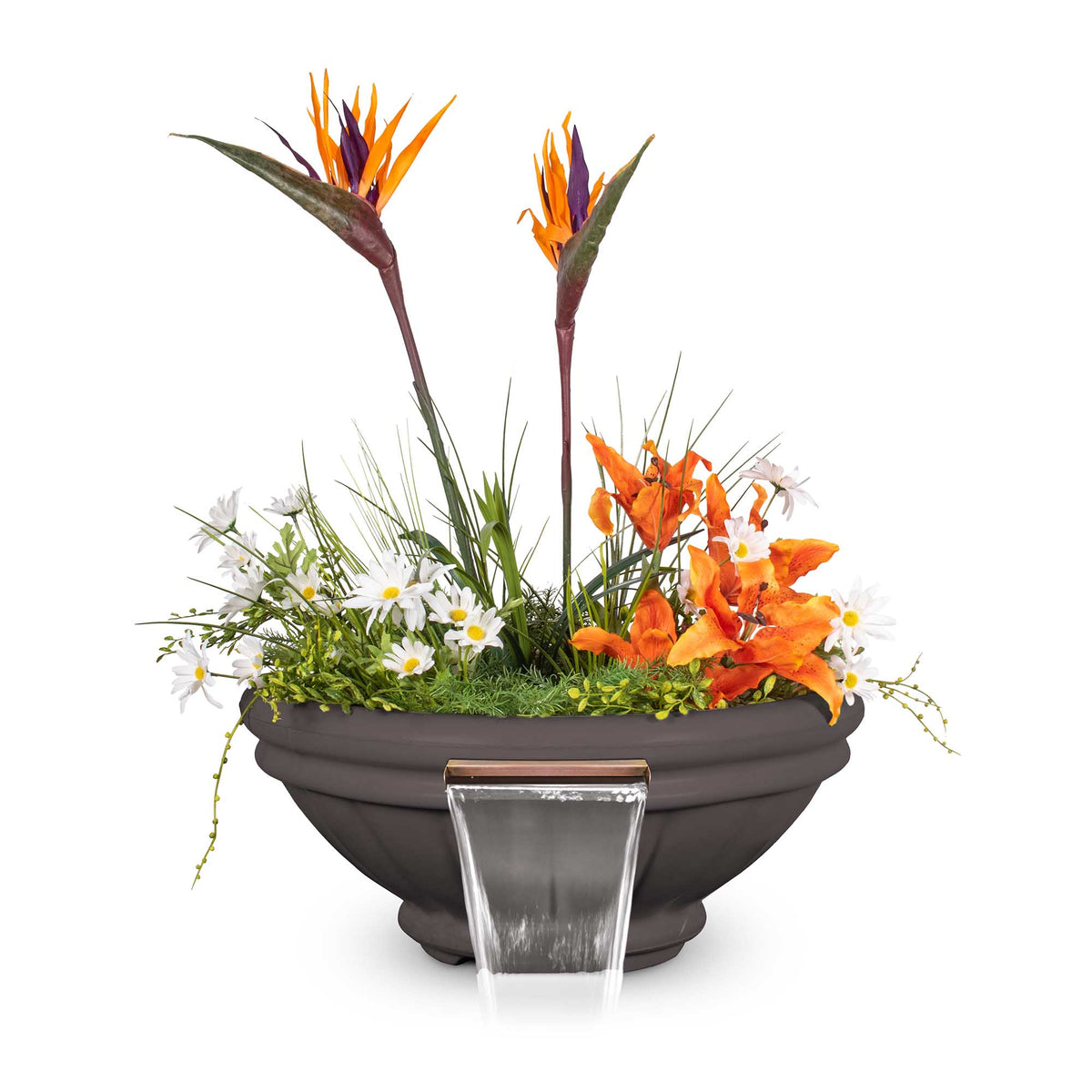 The Outdoor Plus 24" Roma GFRC Concrete Planter & Water Bowl