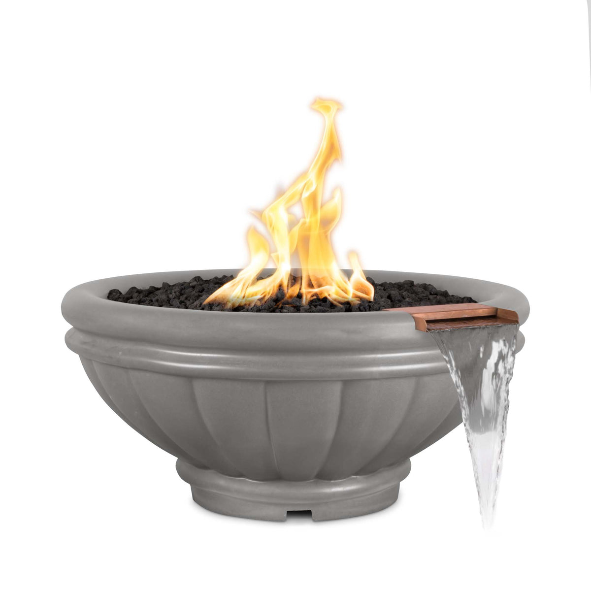 The Outdoor Plus 36&quot; Roma GFRC Concrete Fire &amp; Water Bowl