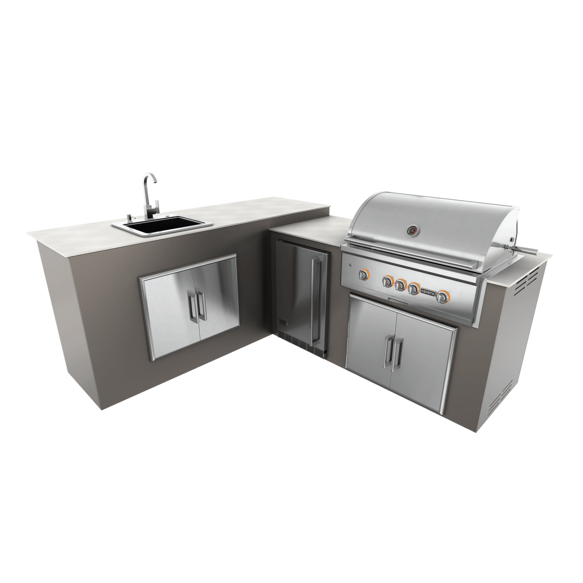 Nordic Gray, Double Access Doors - Left, 36" Coyote S Series Grill - Liquid Propane, 36" Coyote S Series Grill - Natural Gas