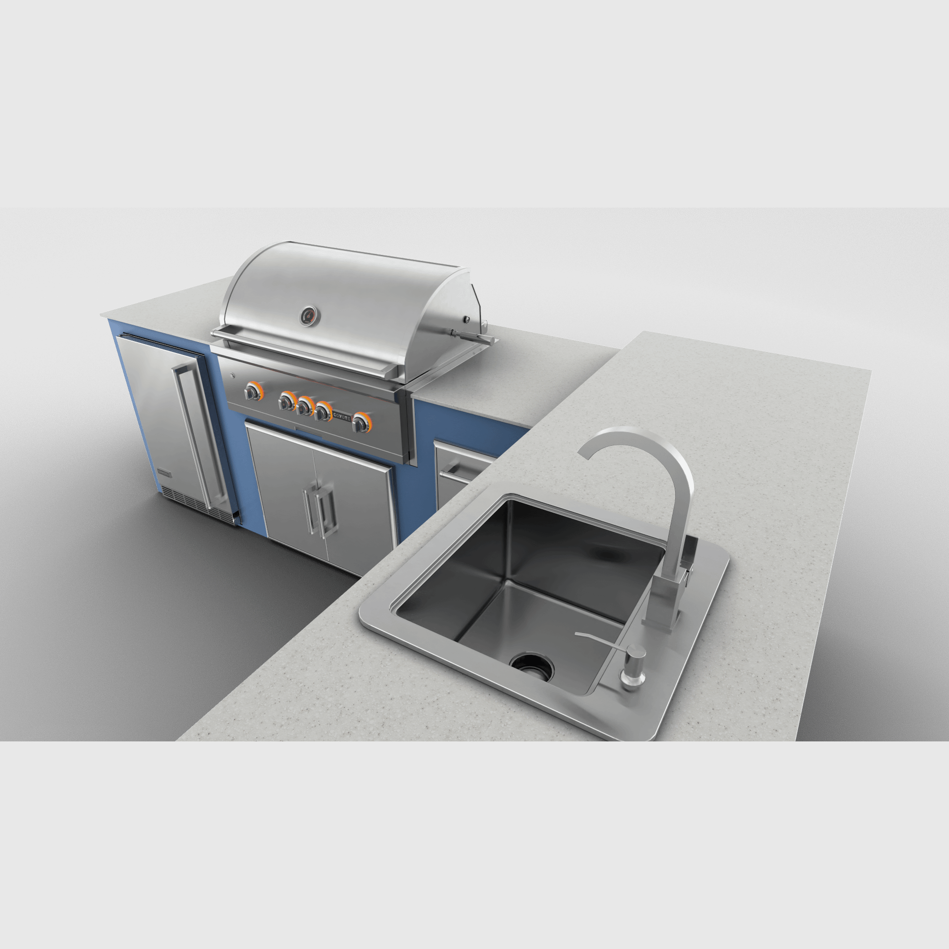 Navy Marine, Double Access Doors - Right, 36" Coyote S Series Grill - Liquid Propane, 36" Coyote S Series Grill - Natural Gas