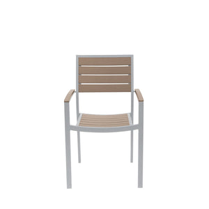 Source Napa Dining Arm Chair Silver Frame SC-2405-163-SLV - BetterPatio.com
