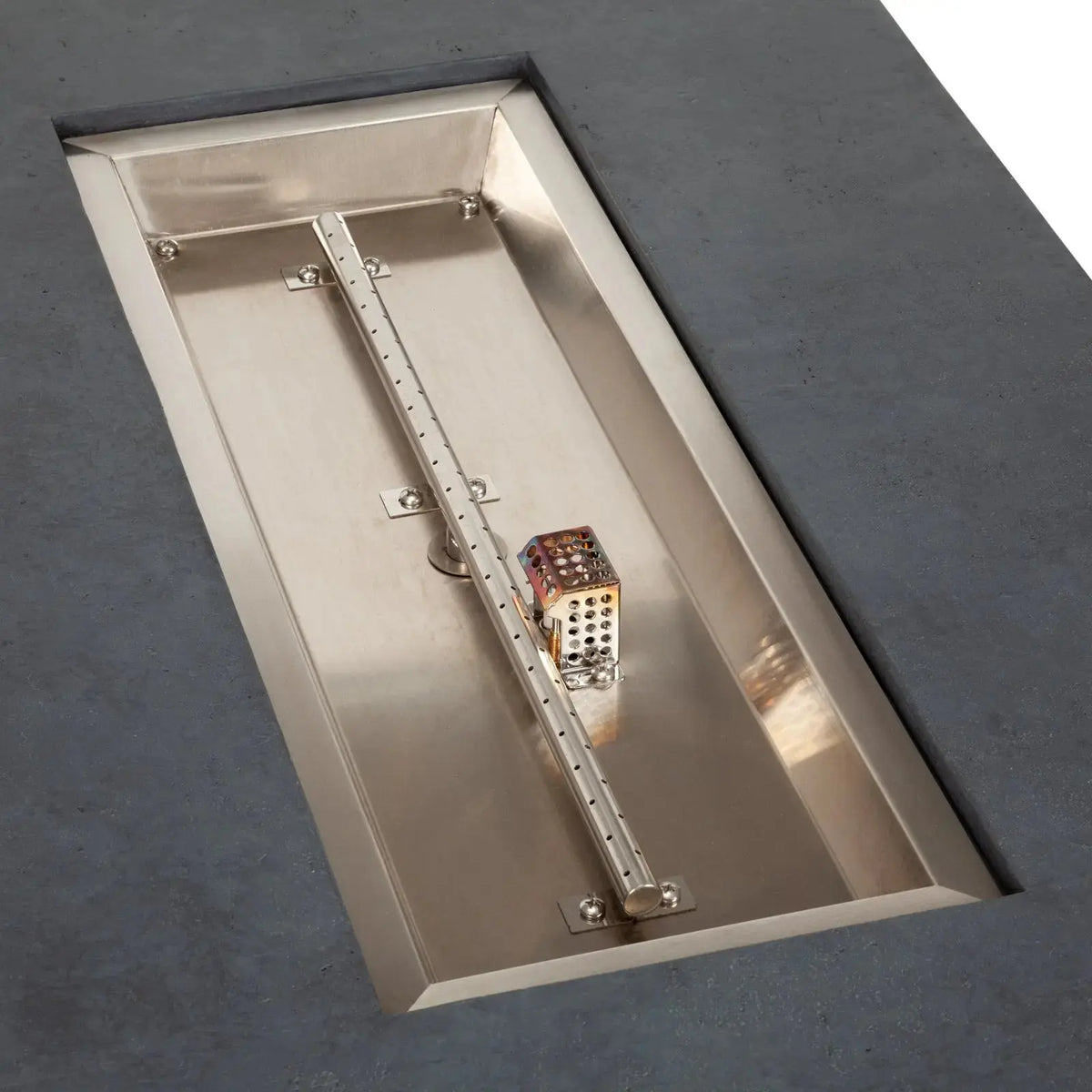 Source Furniture Elements Rectangular 55 Inch Concrete Fire Pit, Dark Gray - SF-6202-697 - BetterPatio.com
