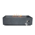 Source Furniture Elements Rectangular 55 Inch Concrete Fire Pit, Dark Gray - SF-6202-697