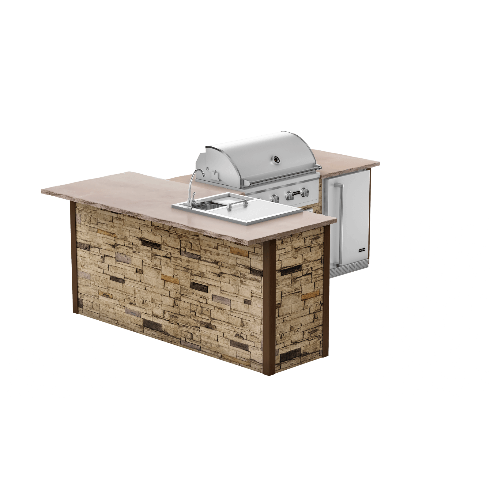 Stacked Stone Brown,, Left