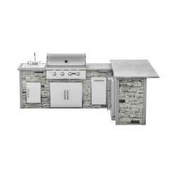 RTA Outdoor Living G7 L-Shape Sink Island with Refrigeration Bar