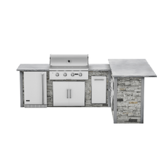 RTA Outdoor Living G7 L-Shape Refrigeration Island with Storage Bar