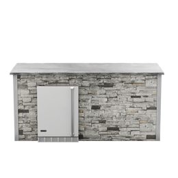 RTA Outdoor Living 7 Foot Refrigeration Bar Island with Coyote 24" Refrigerator