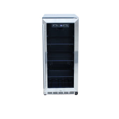 Summerset 15 Inch 3.2C Outdoor Rated Fridge with Glass Door SSRFR-15G