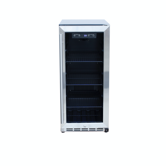 Summerset 15 Inch 3.2C Outdoor Rated Fridge with Glass Door SSRFR-15G - BetterPatio.com