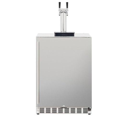 Summerset 24 Inch 6.6c Deluxe Outdoor Rated Kegerator Double Tower SSRFR-24DK2 - BetterPatio.com