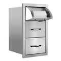 Summerset Professional Grills 17 inch Vertical 2 Drawer and Paper Towel Holder Combo with Masonry Frame Return SSTDC-17M