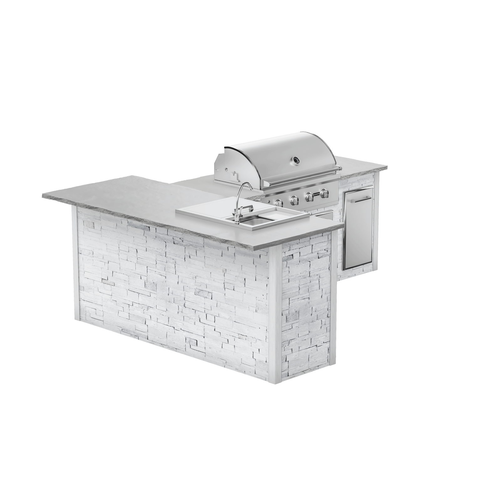 Stacked Stone White, Left