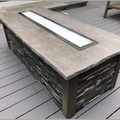 RTA Outdoor Living Rectangular Gas Fire Pit and Stacked Stone and Stone Gray RTAF-F5-G-SG