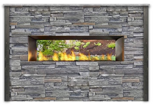 RTA Outdoor Living 8 Foot See-Through Linear Outdoor Fireplace RTAF-F8 - BetterPatio.com