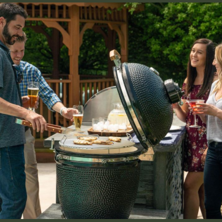RTA Outdoor Living Built In Asado Stand and Stacked Stone and Stone Gray RTAC-K3-SG - BetterPatio.com