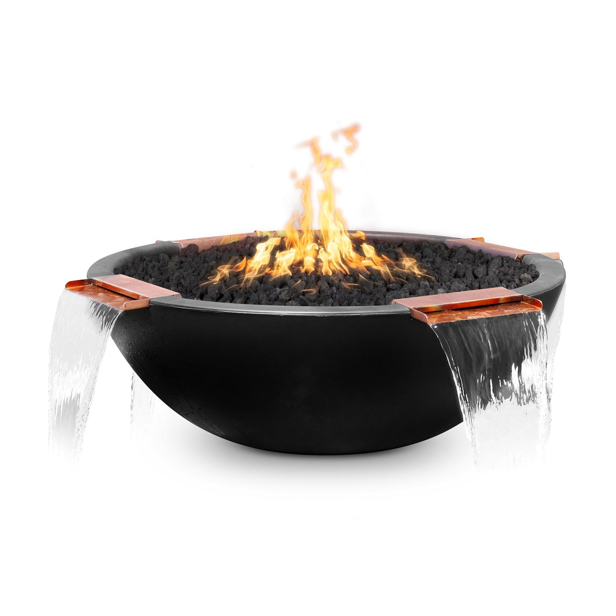 The Outdoor Plus 60" Sedona GFRC Fire &amp; Water Bowl - 4 Way Spill
