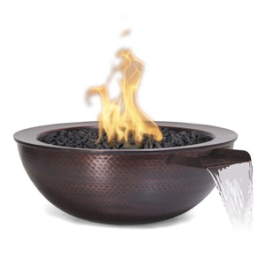 The Outdoor Plus 27" Sedona Hammered Copper Fire and Water Bowl
