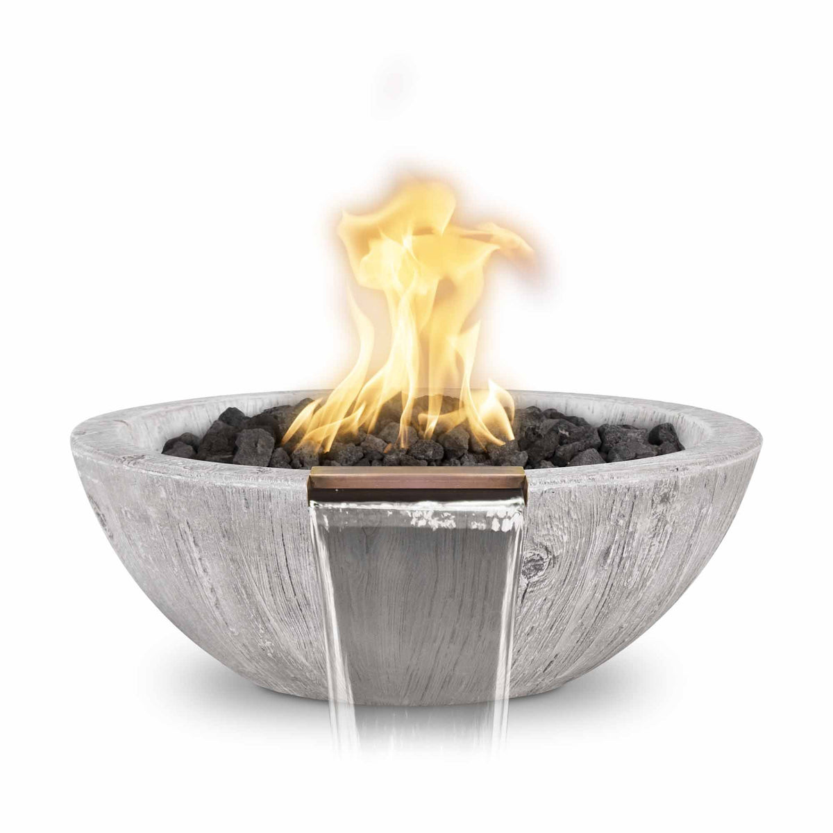The Outdoor Plus 27" Sedona Wood Grain Fire and Water Bowl