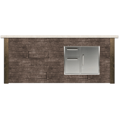 RTA Outdoor Living 8 ft Refrigeration Bar Island and Stacked Stone and Stone Gray RTAC-B8F-SG - BetterPatio.com