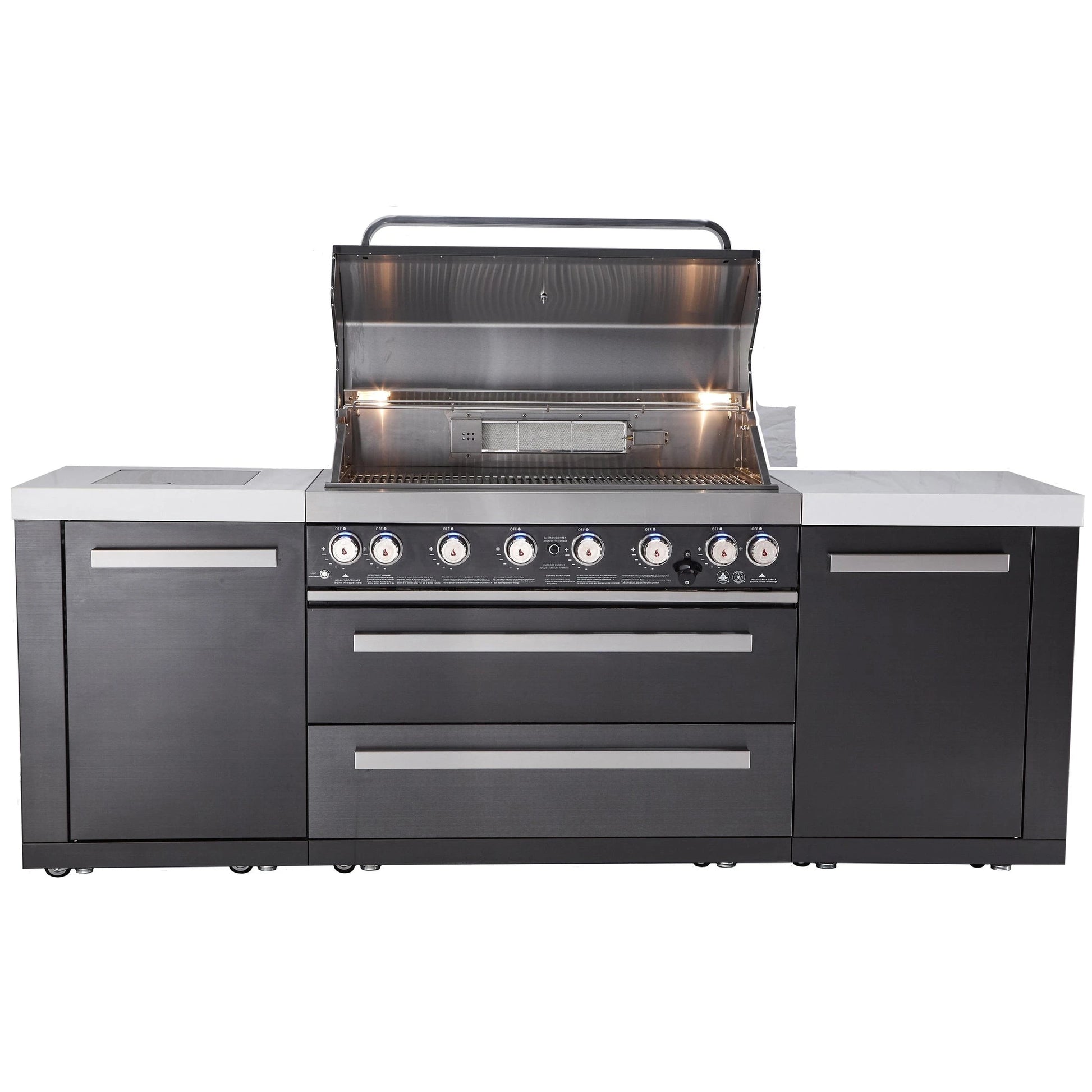 Mont Alpi 8 Foot Black Stainless Steel Outdoor Kitchen // BetterPatio.com