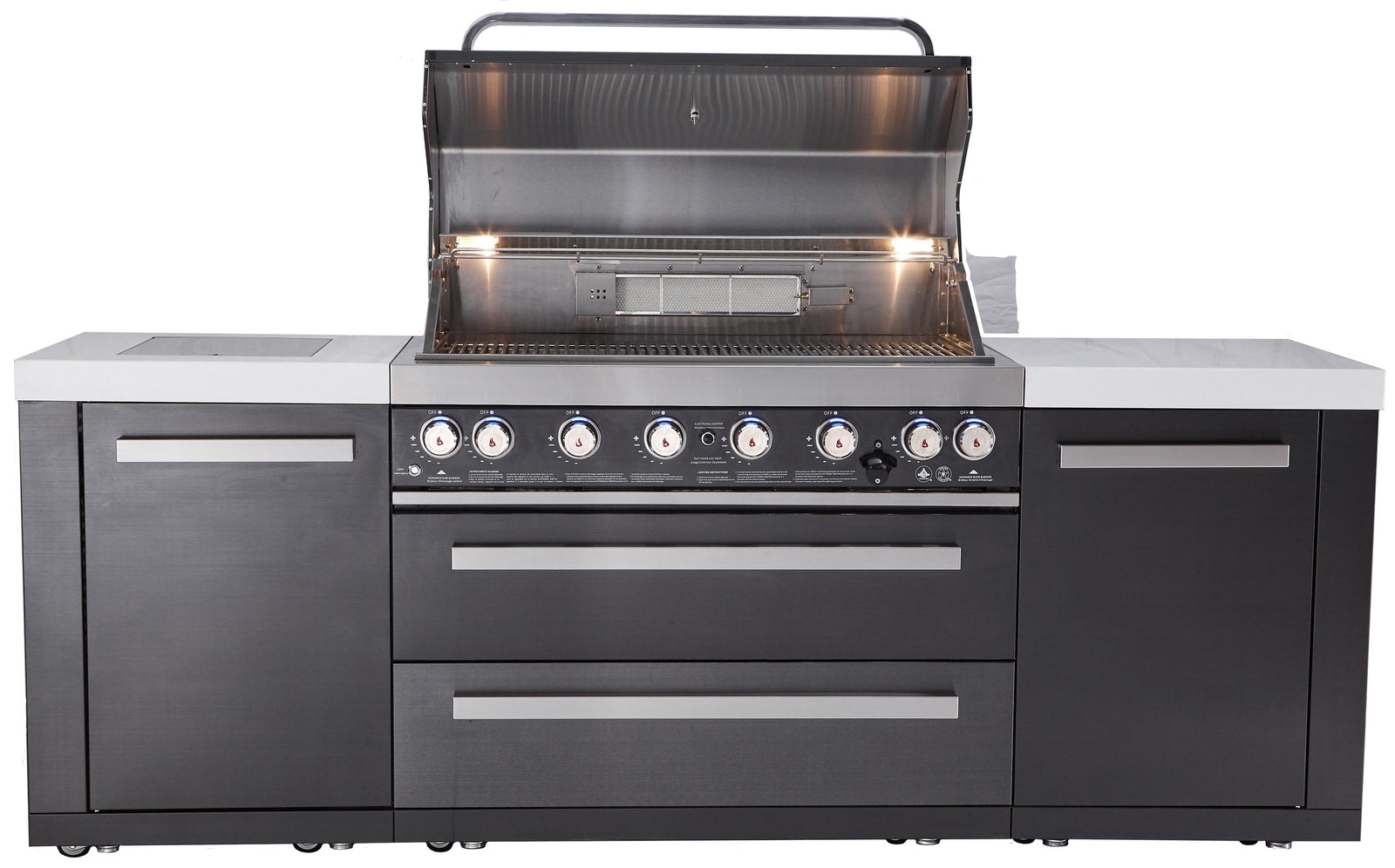 Mont Alpi 8 Foot Black Stainless Steel Outdoor Kitchen // BetterPatio.com