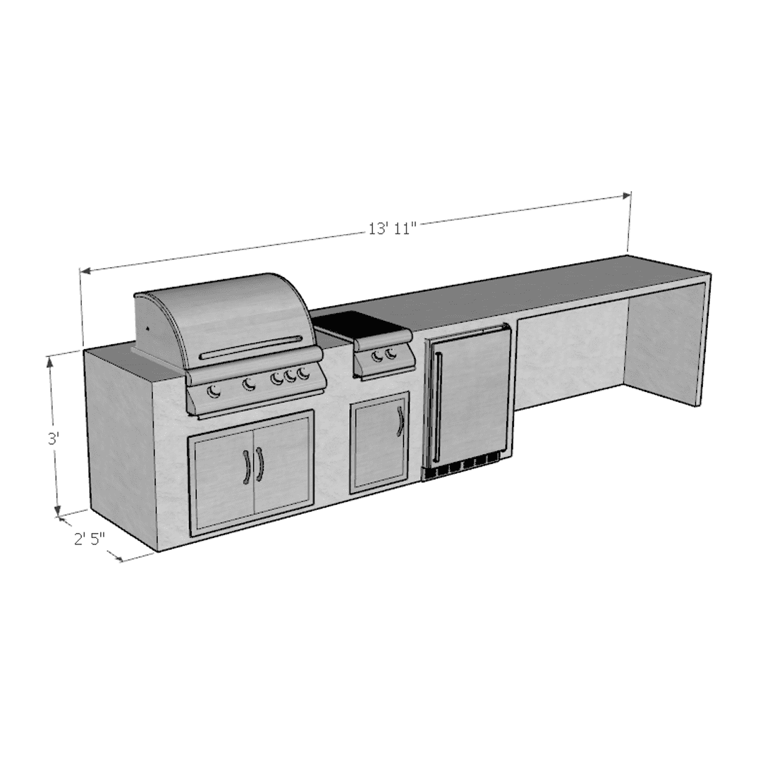 8 Foot DIY Linear Outdoor Kitchen with Blaze Appliances // BetterPatio.com