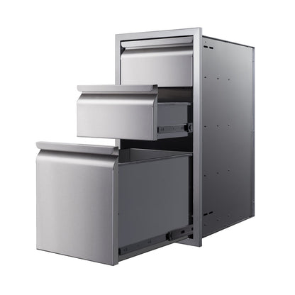 Memphis Wood Fire Grills Three Drawer Stack 15 inch - BetterPatio.com