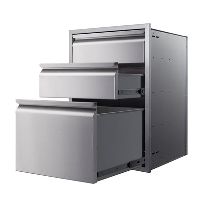 Memphis Wood Fire Grills Three Drawer Stack 21 inch - BetterPatio.com