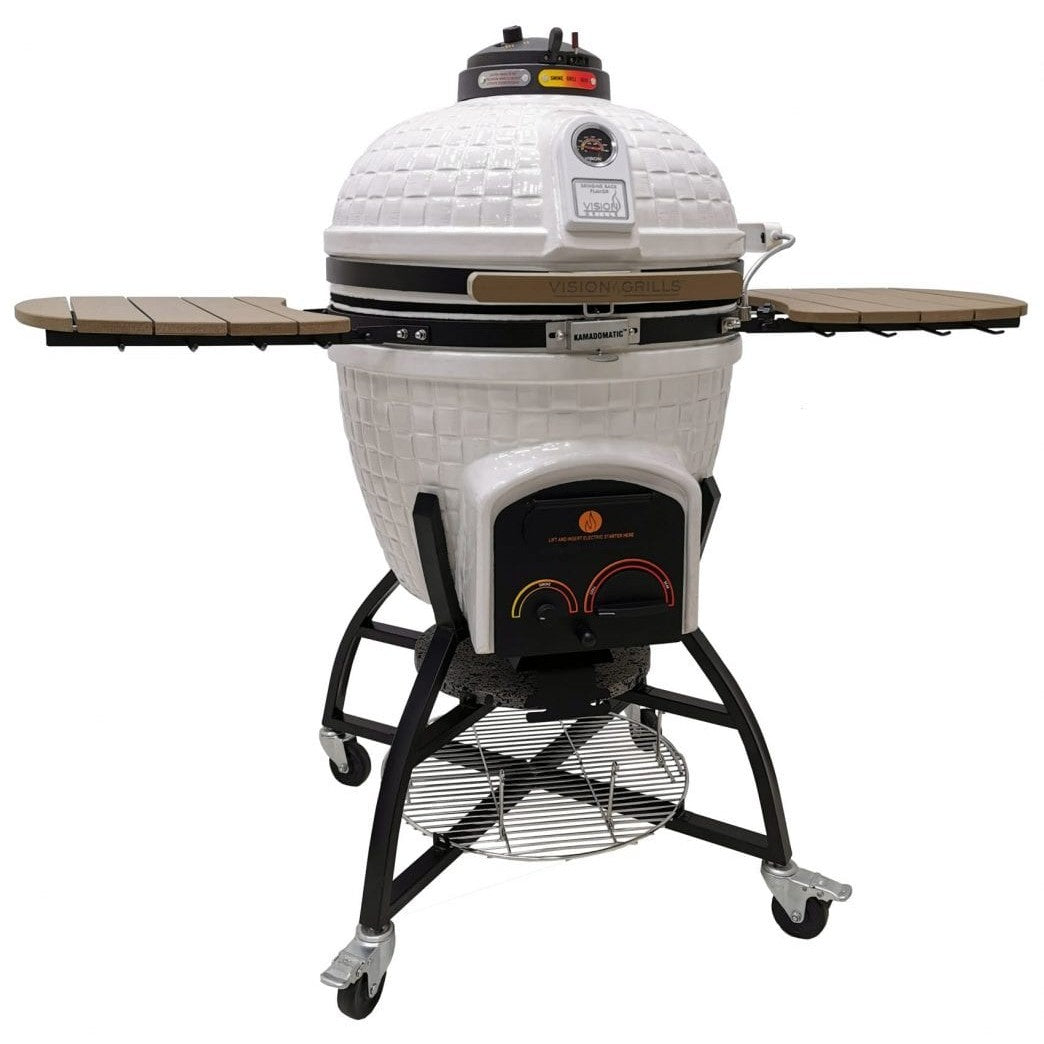Vision Grills Elite Series XR402 Deluxe Kamado White - AP1-T11 - BetterPatio.com