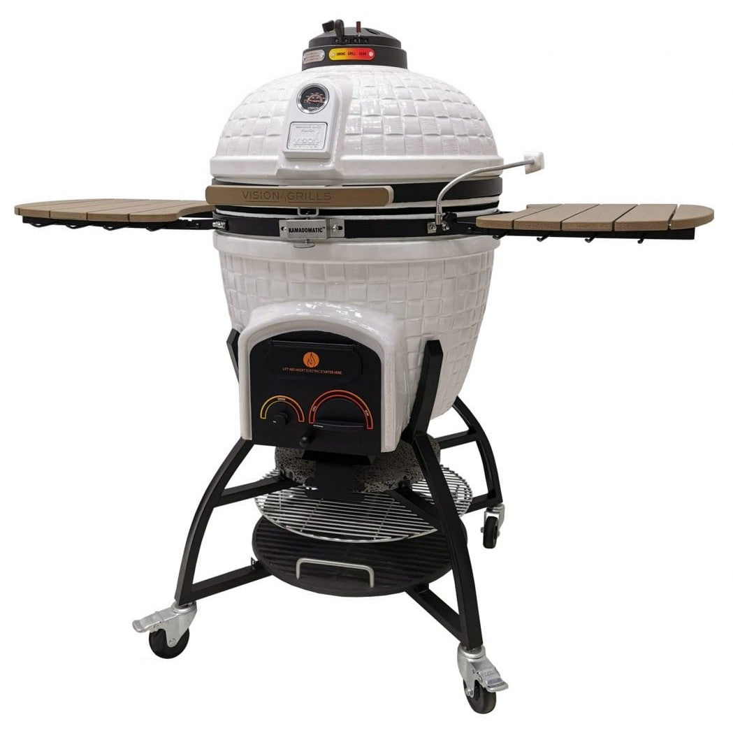 Vision Grills Elite Series XR402 Deluxe Kamado White - AP1-T11 - BetterPatio.com