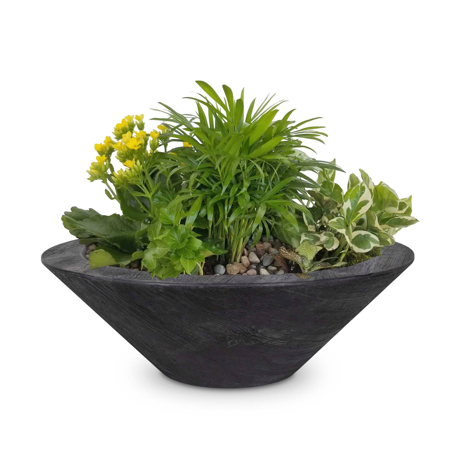 The Outdoor Plus 24" Cazo Wood Grain Planter Bowl