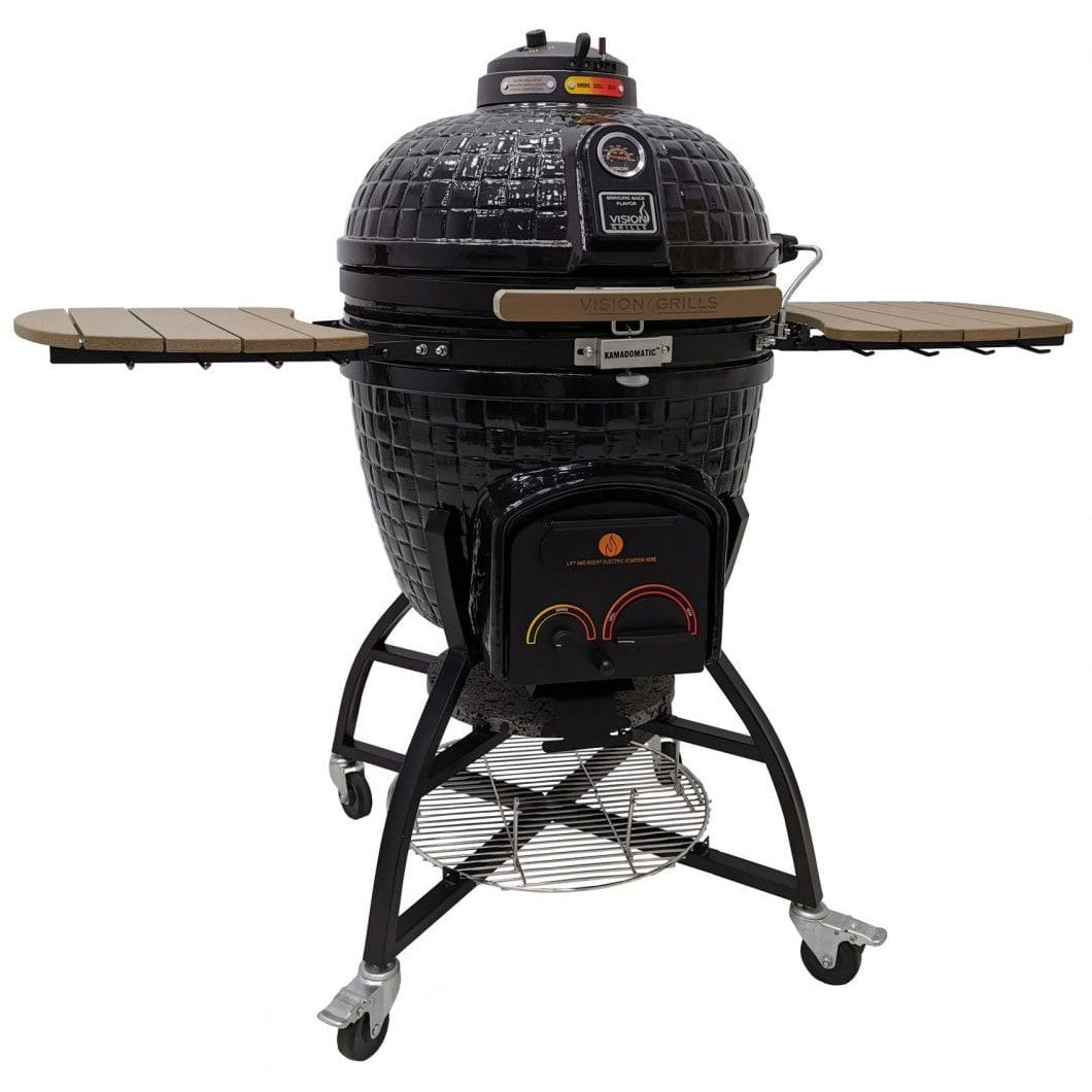 Vision Grills Elite Series XR402 Deluxe Kamado Black - AP1-T10 - BetterPatio.com