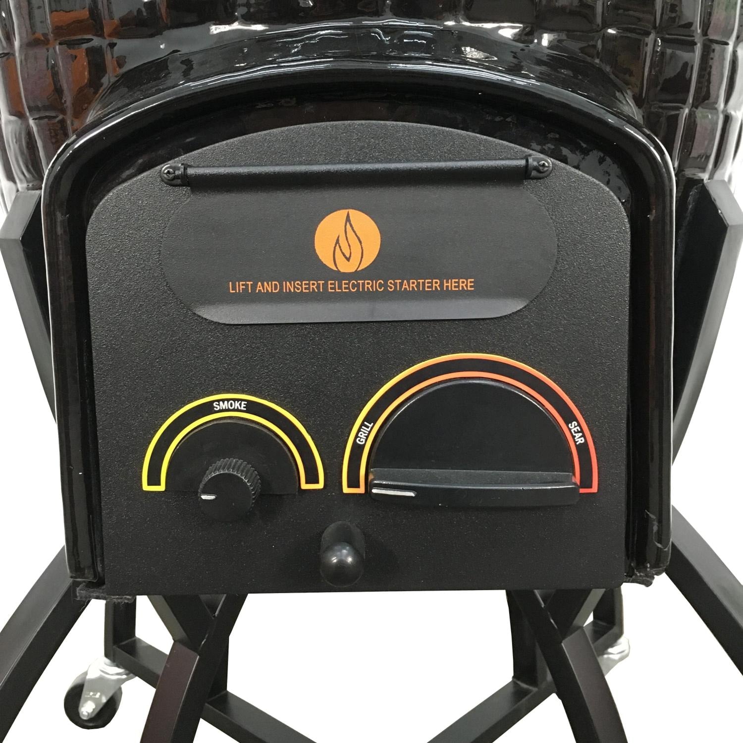 Icon Grills 900 Series 800 Sq. Inch Kamado Grill With Cabinet Cart Black - CG901BLACK - BetterPatio.com