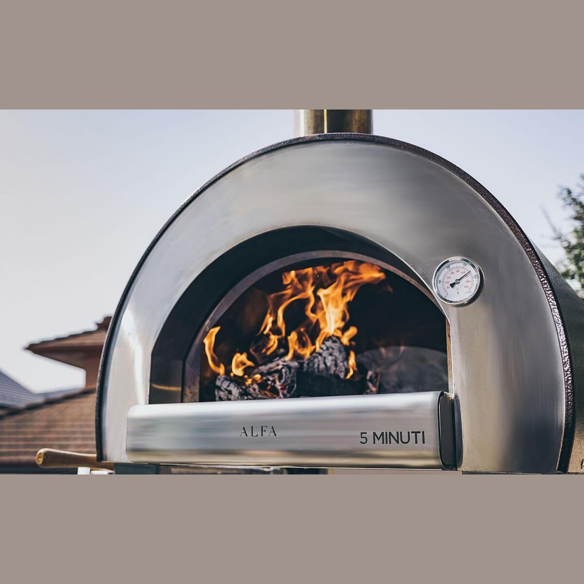 Alfa Pizza OvensAlfa 5 Minuti Pizza Oven FX5MIN-LRAM-T+BF-5MINUTI-NER- BetterPatio.com