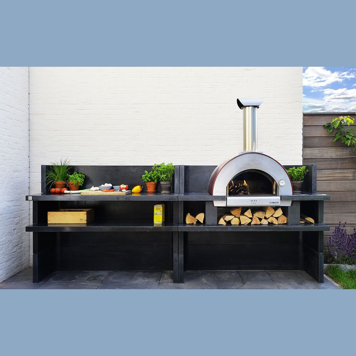 Alfa Pizza OvensAlfa 5 Minuti Pizza Oven FX5MIN-LRAM-T+BF-5MINUTI-NER- BetterPatio.com