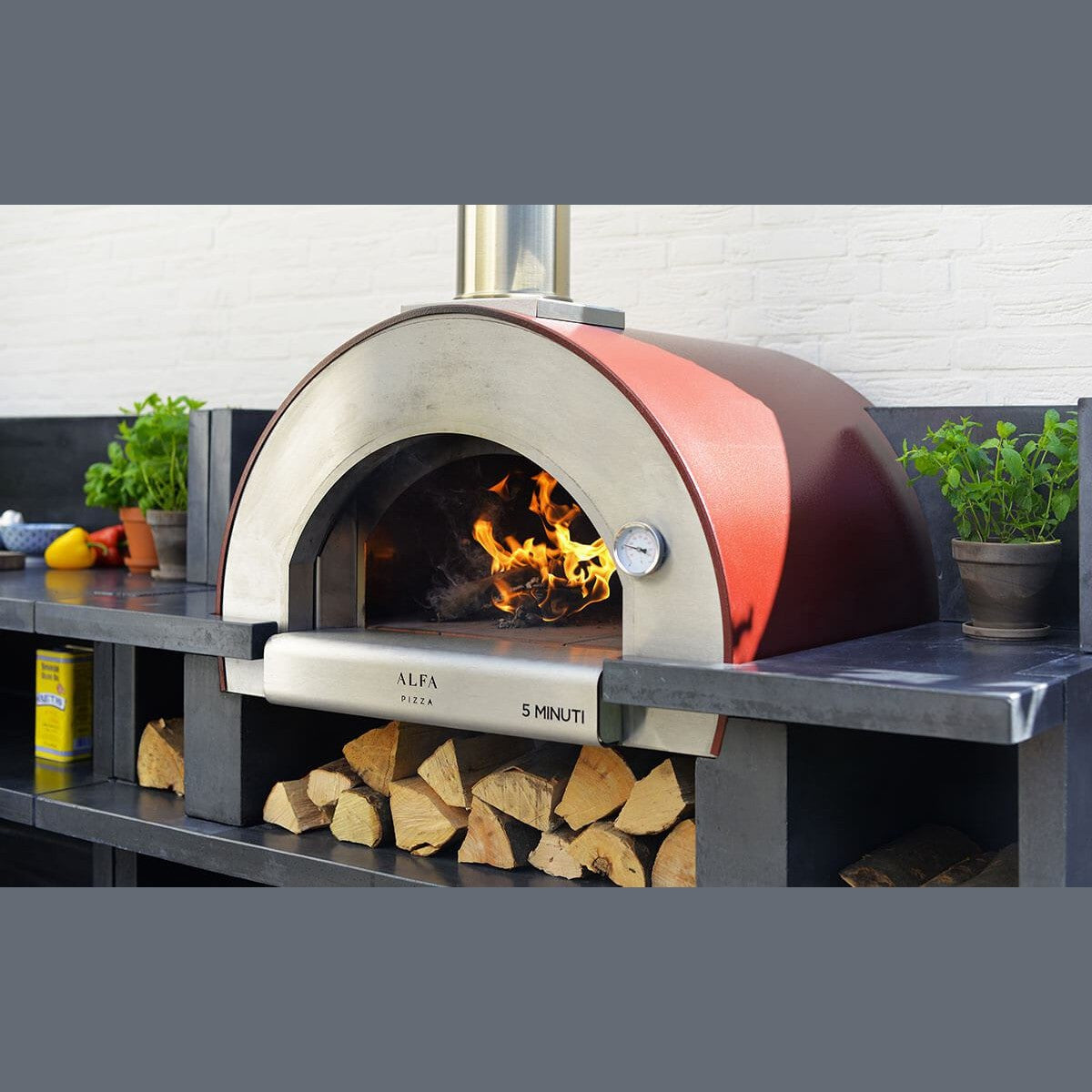 Alfa Pizza OvensAlfa 5 Minuti Pizza Oven FX5MIN-LRAM-T+BF-5MINUTI-NER- BetterPatio.com
