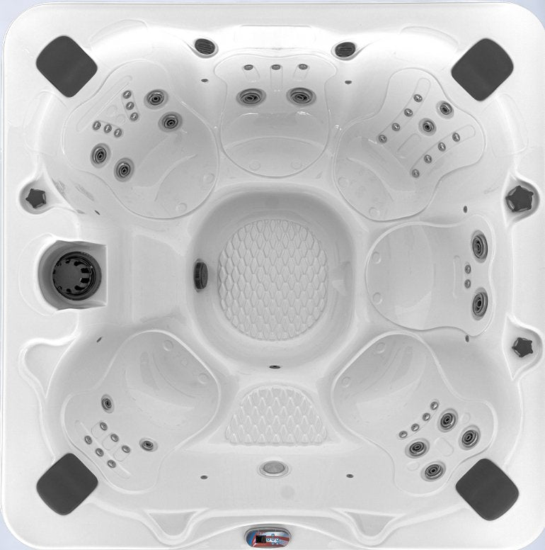 American SpasAmerican Spas Customizable 6 Person Hot Tub with Ozonator and Built In Speaker AM745 AMZ756B- BetterPatio.com
