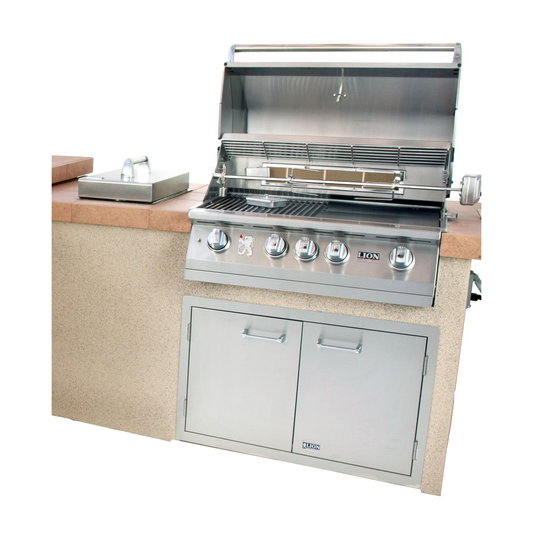 Lion Premium Grills American Q 8-Foot L-Shaped BBQ Island - front view americanq2