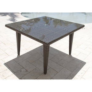 Panama Jack Oasis Square Table w/glass PJO-2201-JBP-40-GLASS - BetterPatio.com