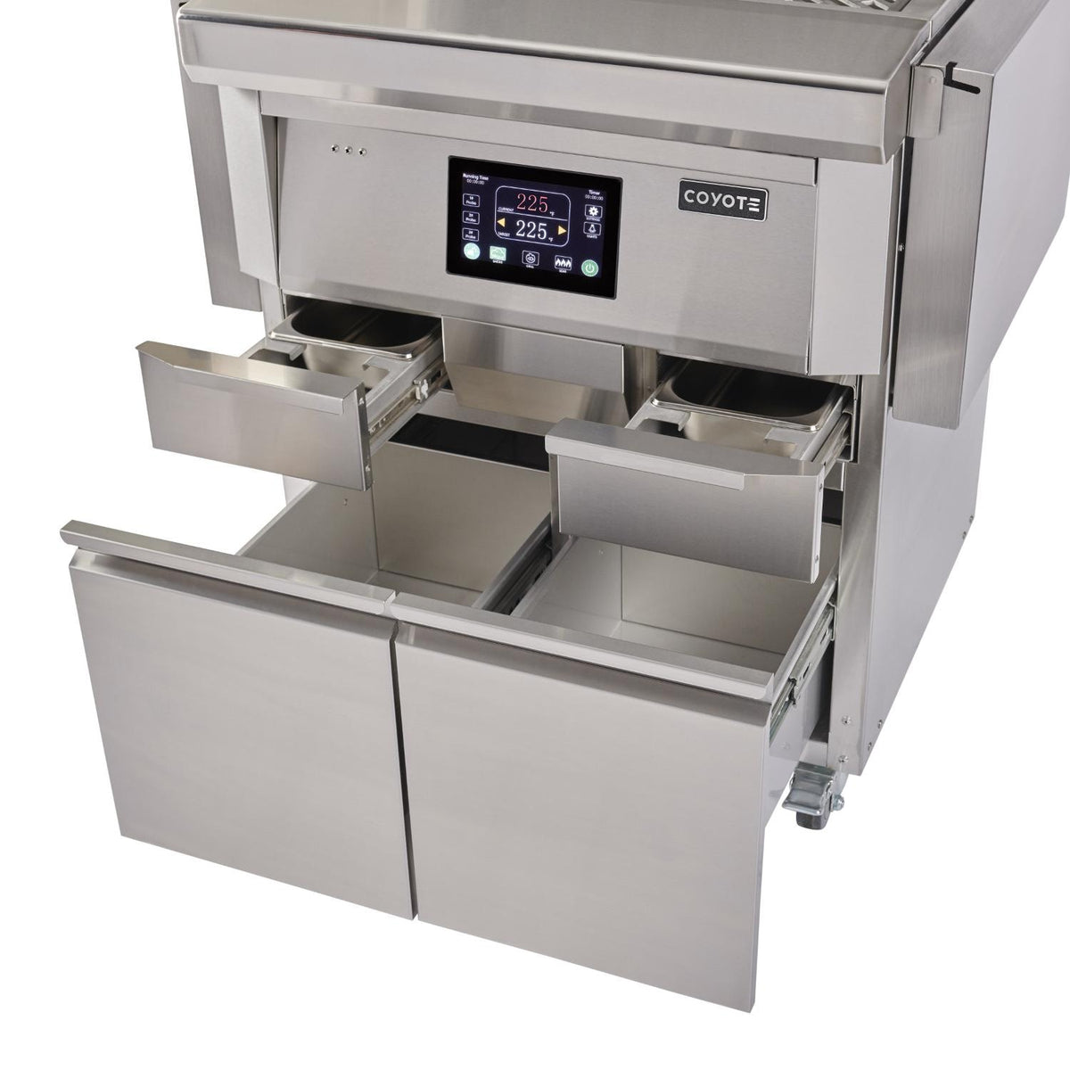 Coyote 28 inch Freestanding Pellet Grill with Cart - BetterPatio.com